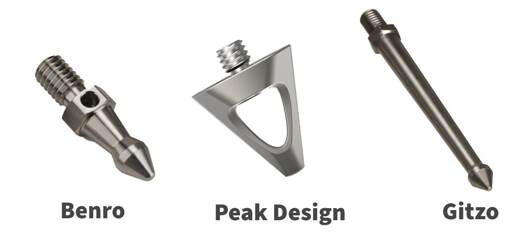 Spiked tripod feet