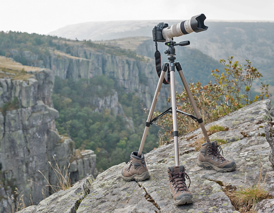 Match the tripod feet to the terrain.